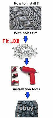 1000PCS Car Tires Studs Screw Tyre Snow Chains Studs Tire NailRed Air Gun Tool