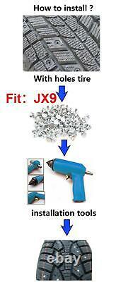 1000X Car Tires Studs Screw Snow Spikes Tyre Snow Chains StudsTire Nail Air Gun