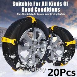 20 Pack Car Sedan SUV Snow Mud Tire Chains Beef Tendon Wheel Antiskid TPU Chain