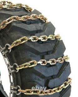 Titan Alloy Square Link Tire Chains 2 Link Space Skid Steer 8mm 10-16.5