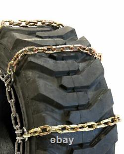 Titan Alloy Square Link Tire Chains 4 Link Space Skid Steer 8mm 10-16.5