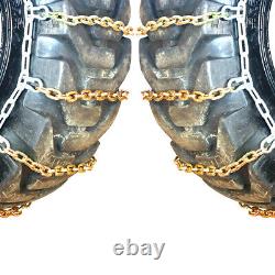 Titan Alloy Square Link Tractor Tire Chains Ice Snow Mud 10mm 12.4-16