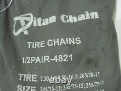 Titan Chain Snow Chains for Dual Tires 225/85-16 235/80-17 235/85-16 245/75-15