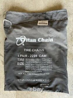 Titan Chain Snow Tire Chains with Cams Ladder Pattern V-Bar Link 1 Pair