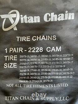 Titan Chain Snow Tire Chains with Cams Ladder Pattern V-Bar Link 1 Pair