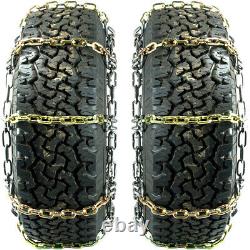 Titan HD Alloy Square Link Tire Chains CAM On Road Ice/Snow 8mm 37x11.5R20