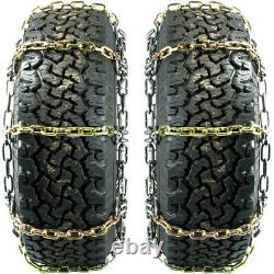 Chaînes à neige Titan Alloy à maillons carrés pour pneus On/Off Road, glace/neige avec boue 8 mm 37x12.50-20