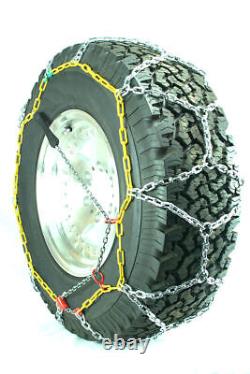Chaînes de pneus carrées en alliage avec motif en diamant Titan sur route neigeuse 4,7 mm 32x11.50-15.