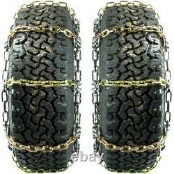 Titan Alloy Square Link Chaînes De Pneus On/off Road Ice/snowithmud 8mm 35x12.50-18